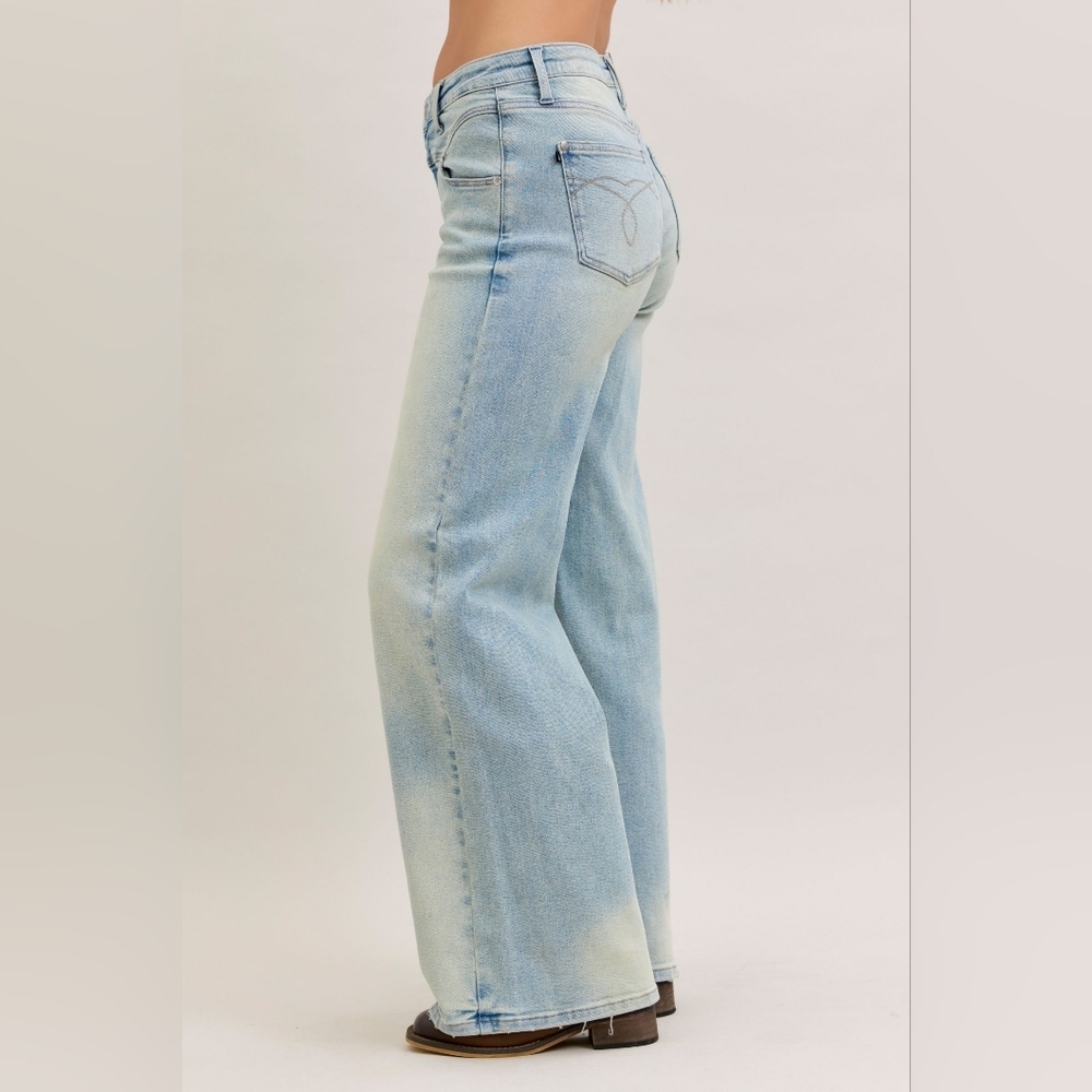 Judy Blue HR Light Wash Classic Straight Leg Jeans Column Western Various NEW - Picture 6 of 9